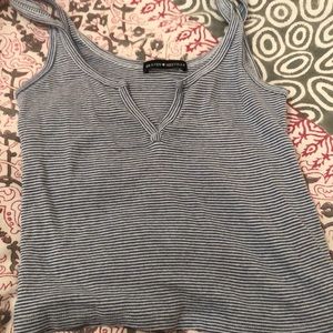 Brandy Melville Blue and White Striped Tank Top